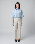 Short Sleeve Cropped Button-Down