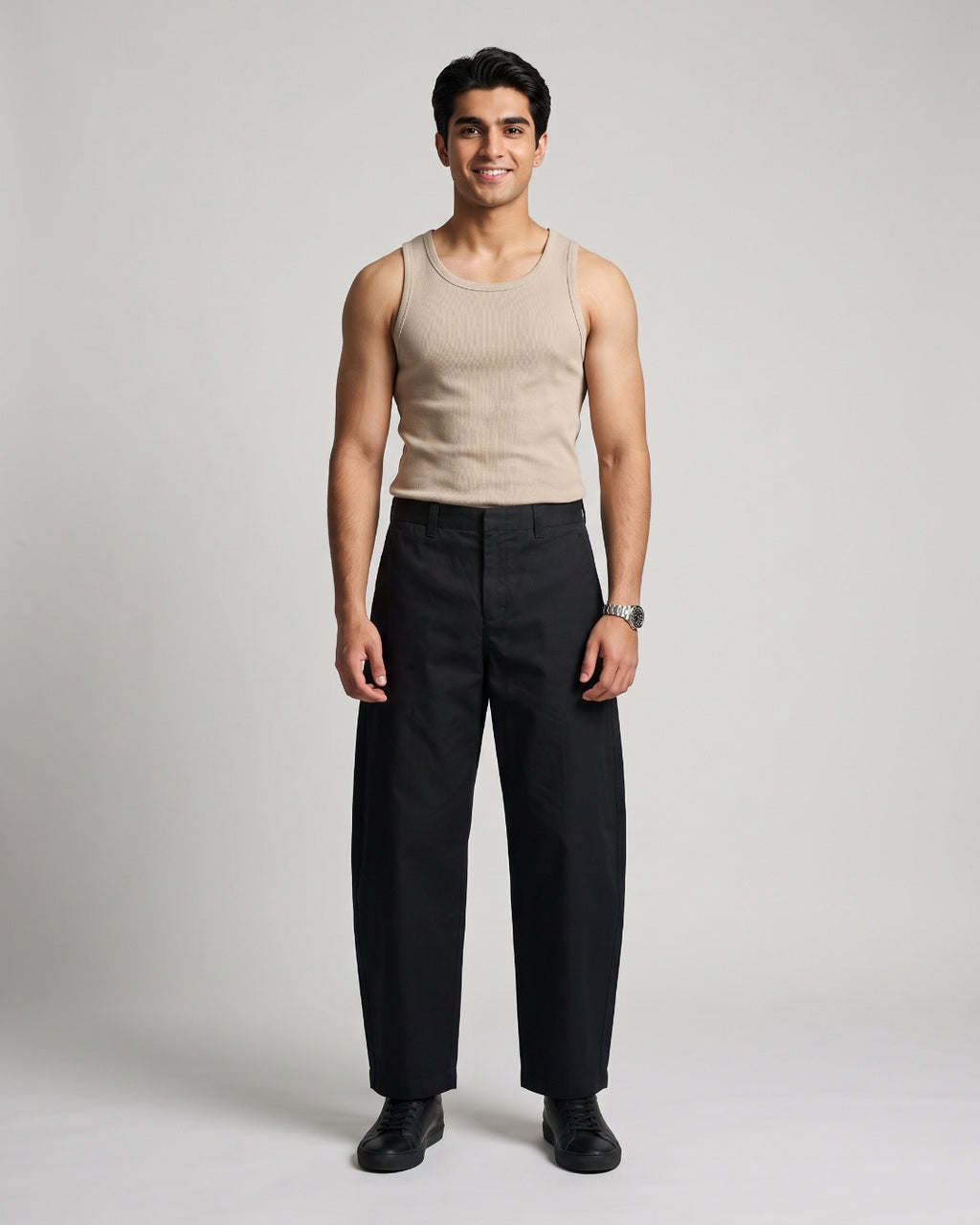 Everyday Casual Black Trousers