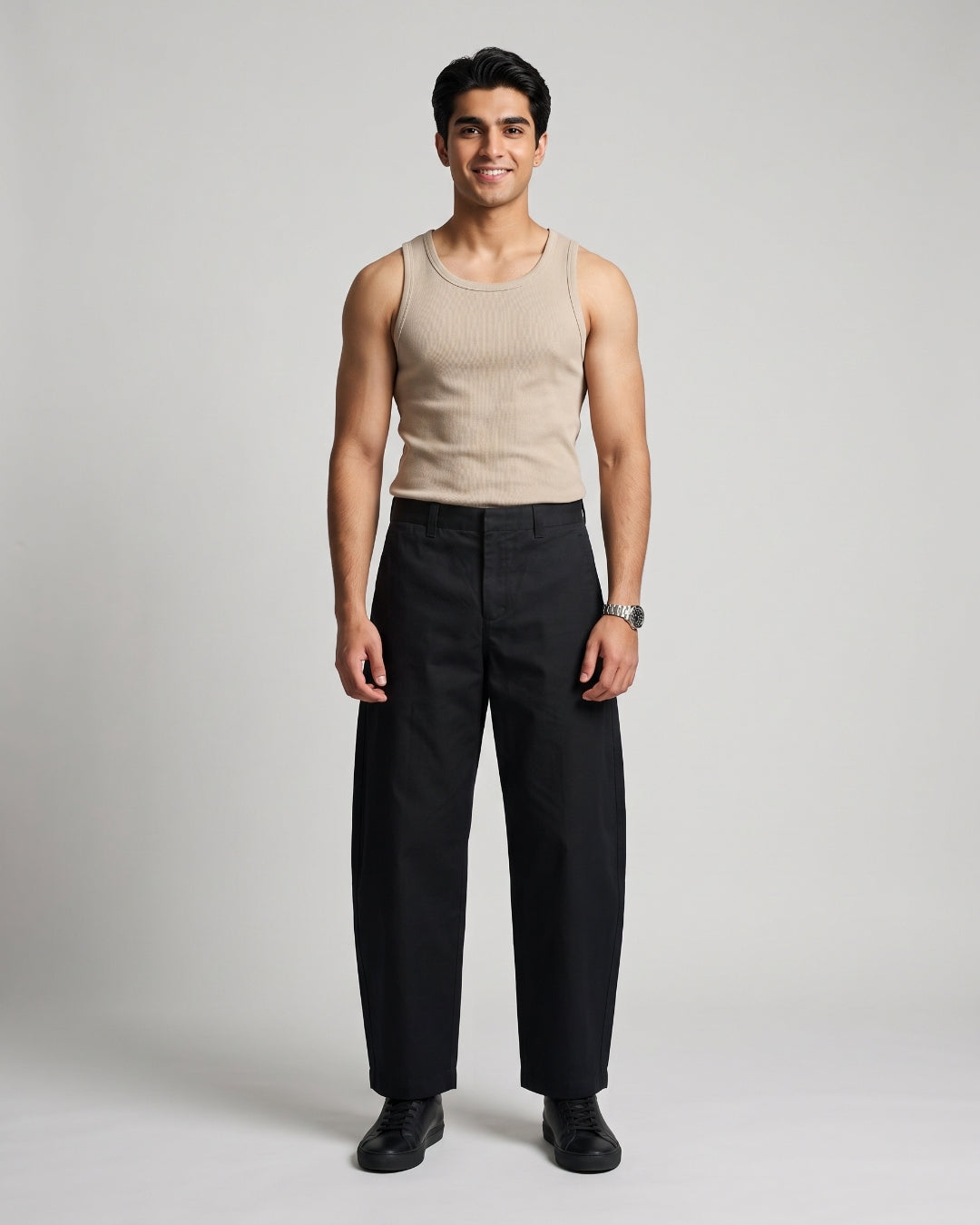 Everyday Casual Black Trousers
