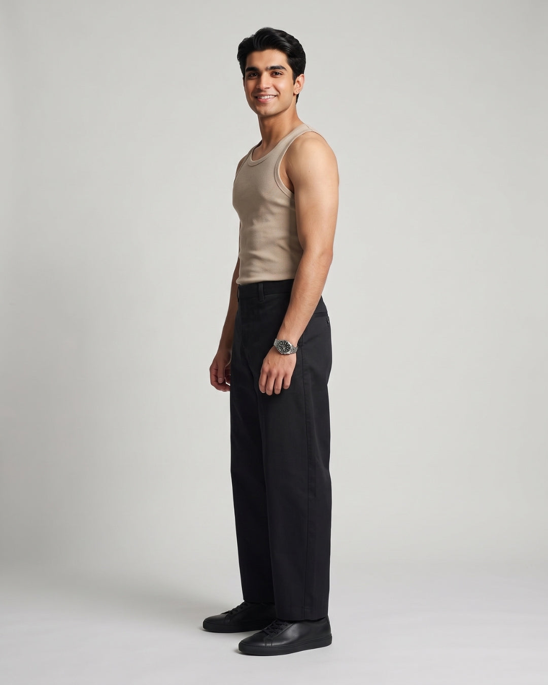 Everyday Casual Black Trousers