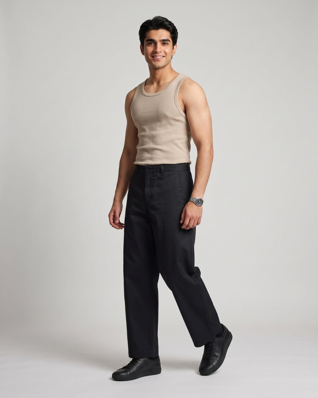 Everyday Casual Black Trousers
