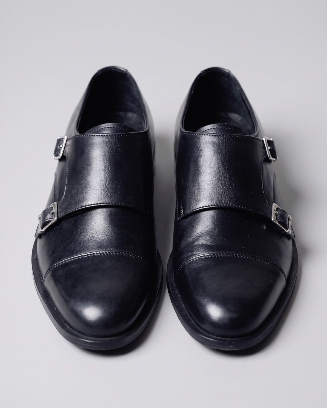 Classic Black Leather Monk Strap