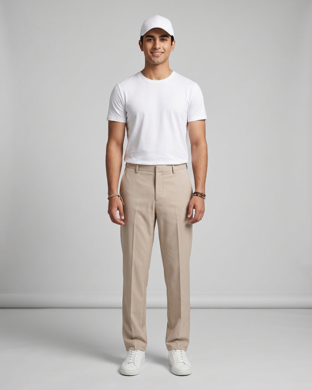 Tailored Fit Beige Dress Pants