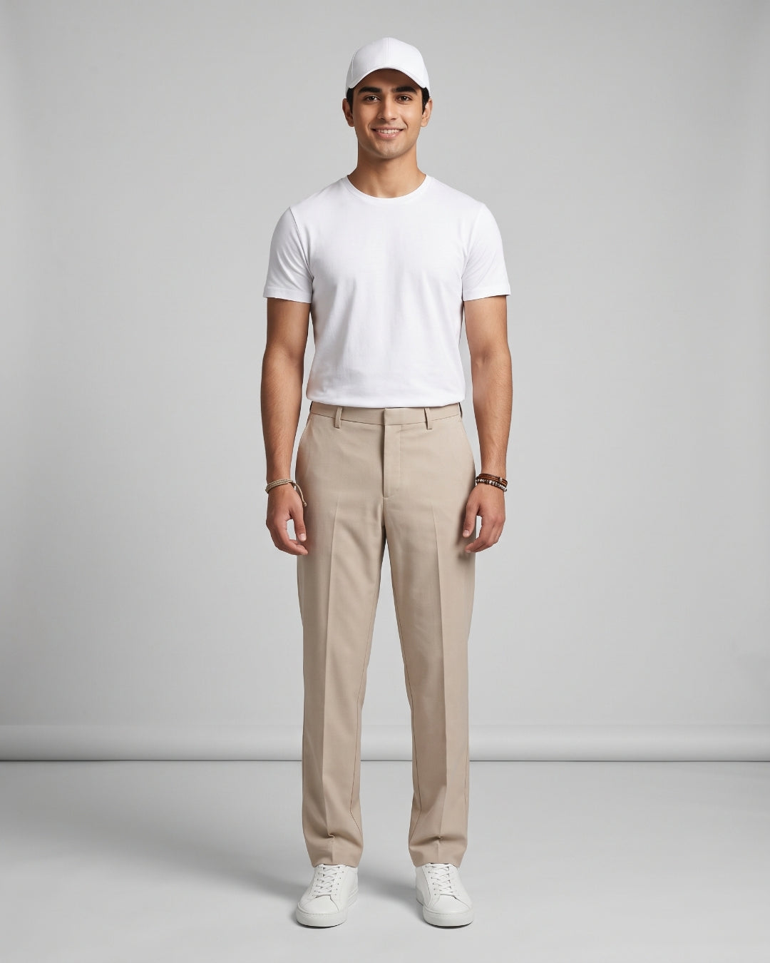 Tailored Fit Beige Dress Pants