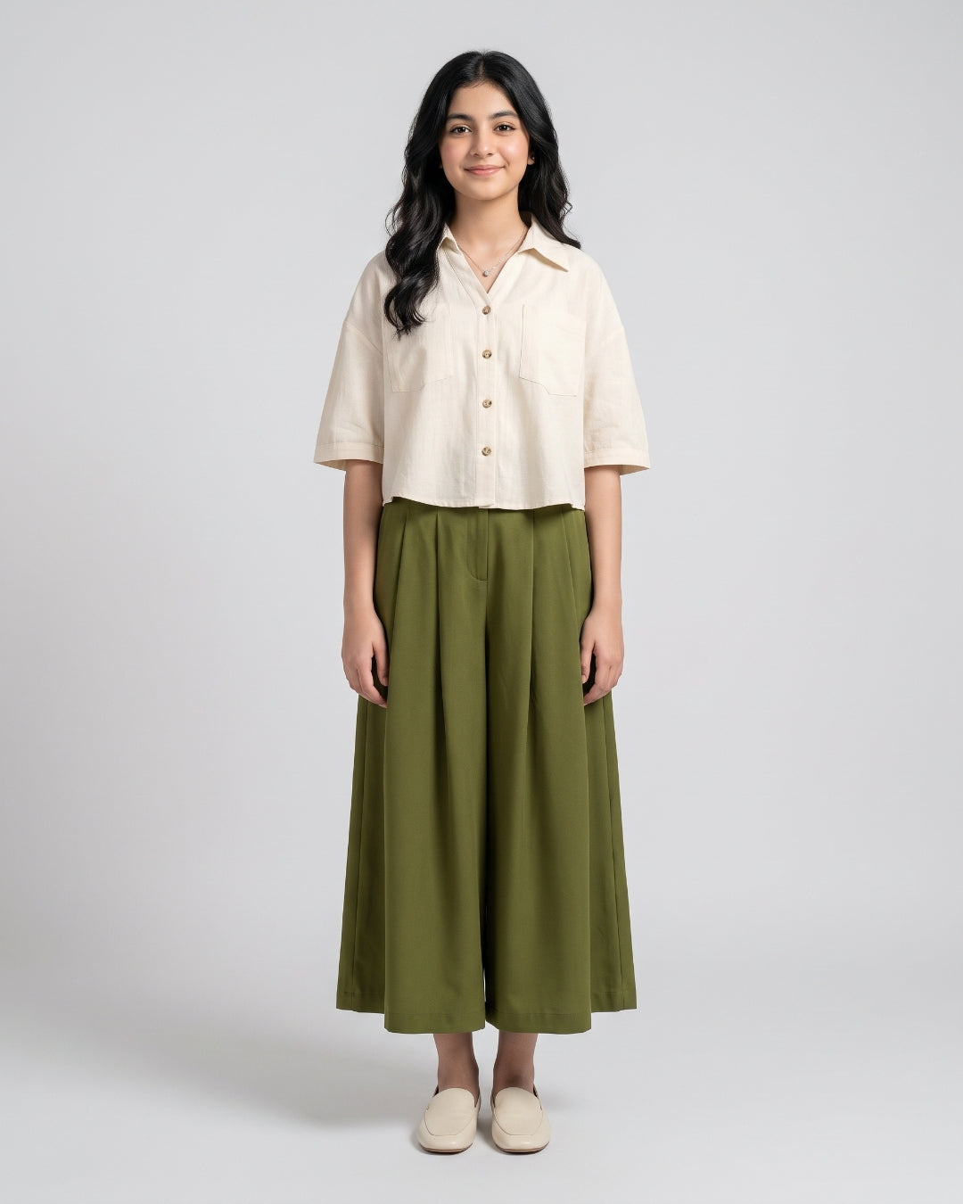 Classic Cream and Olive Teen Set
