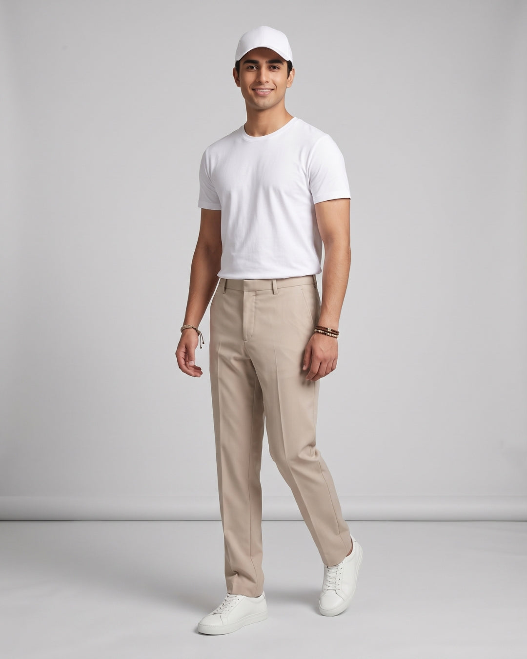 Tailored Fit Beige Dress Pants