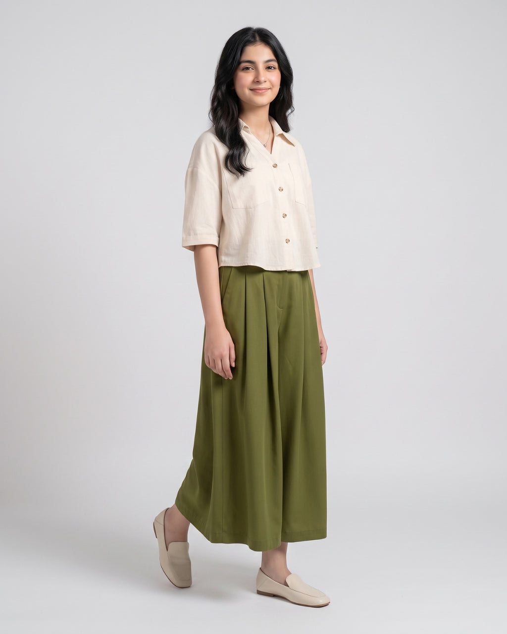 Classic Cream and Olive Teen Set