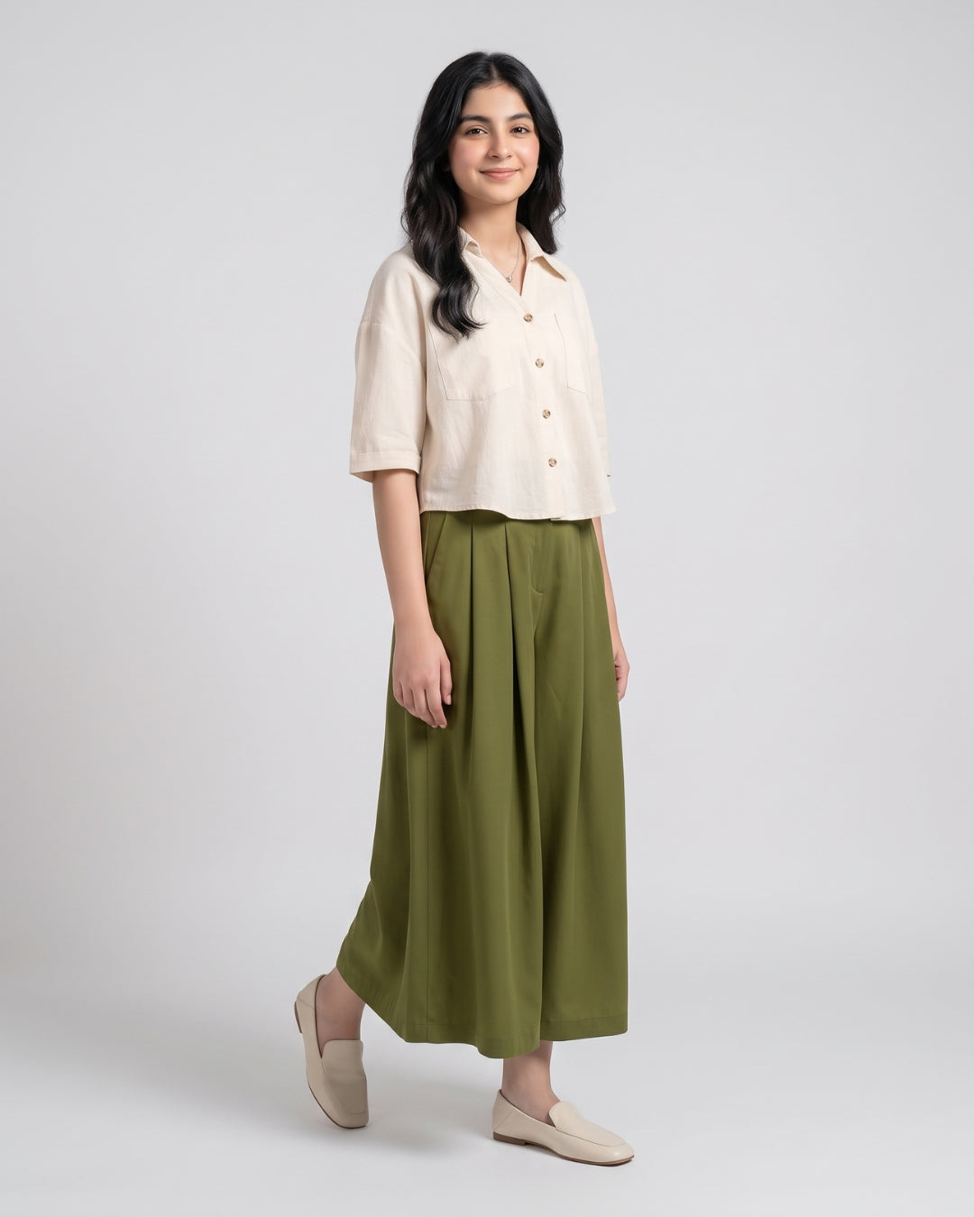 Classic Cream and Olive Teen Set