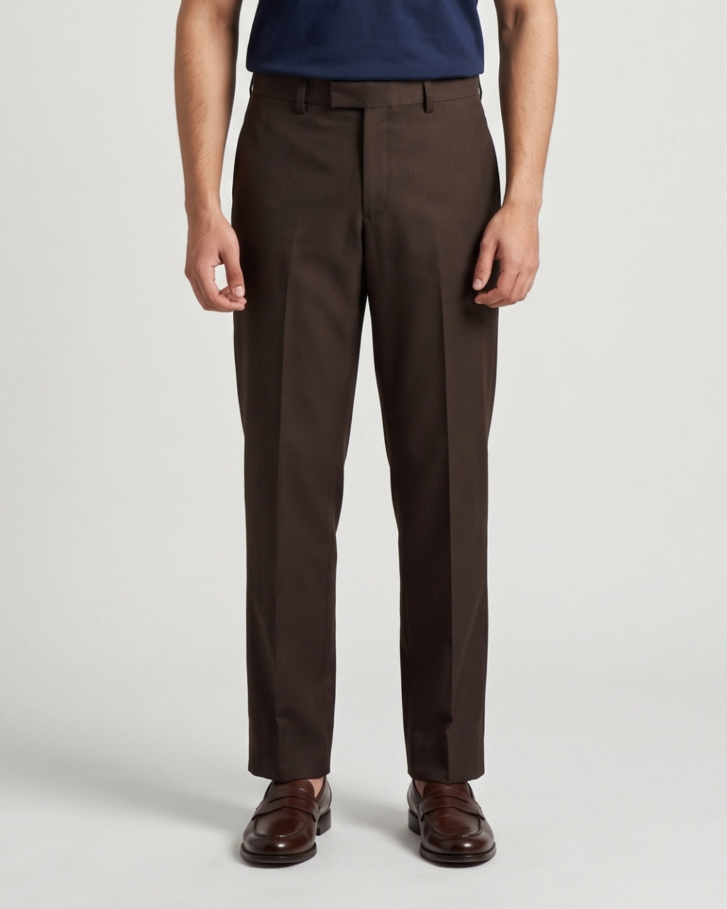 Essential Straight-Leg Brown Pants