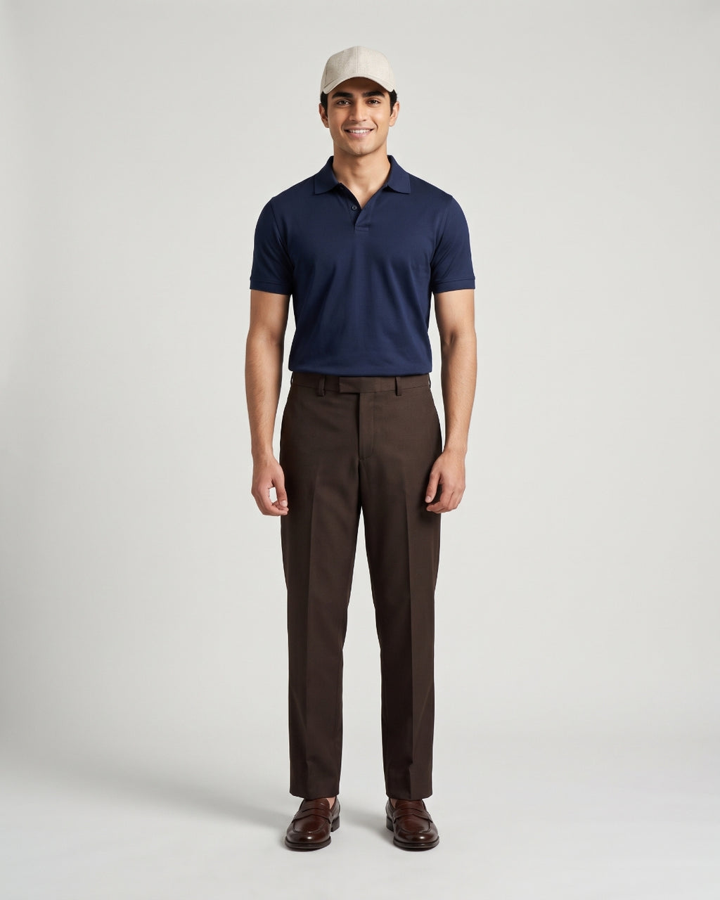 Essential Straight-Leg Brown Pants