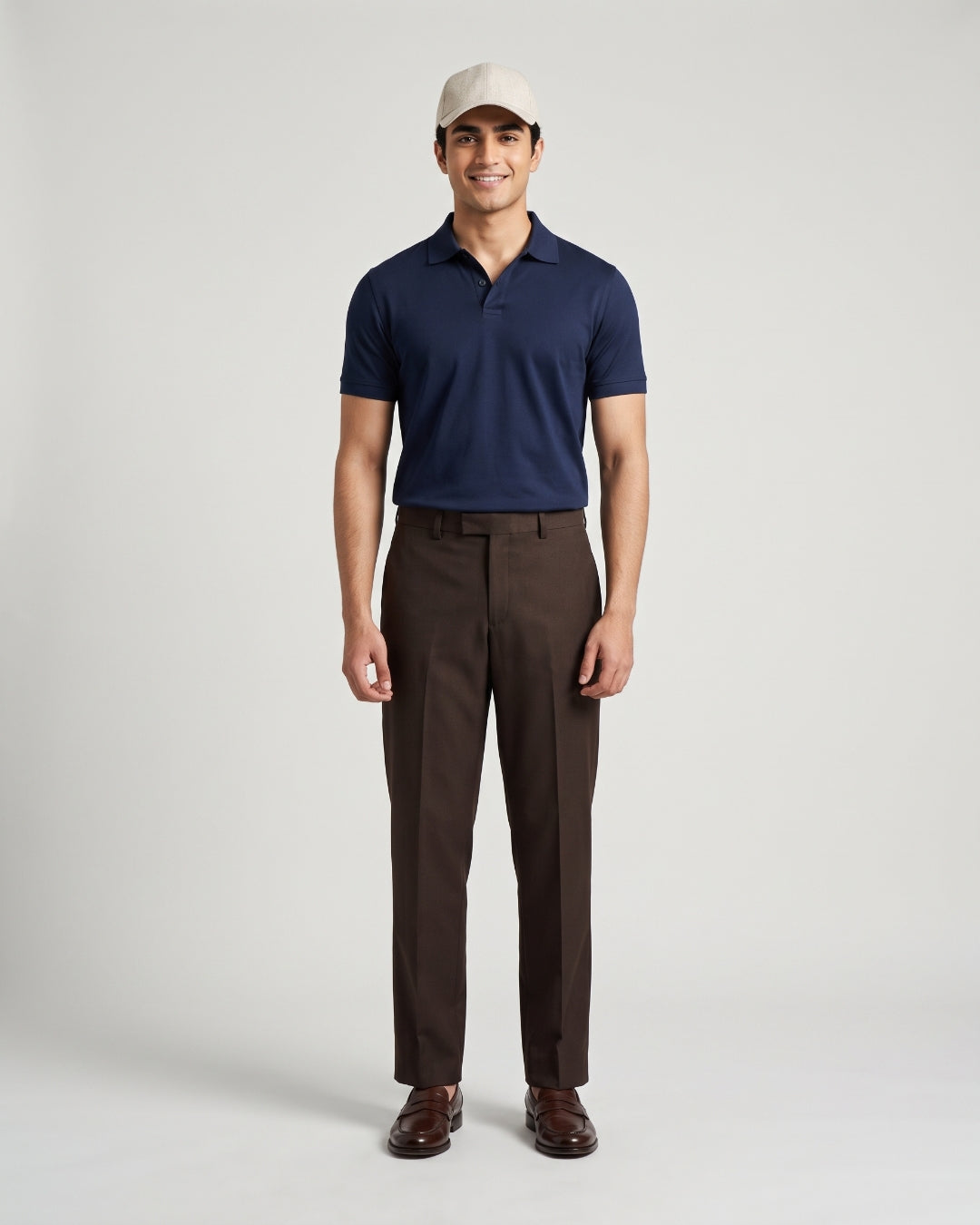 Essential Straight-Leg Brown Pants