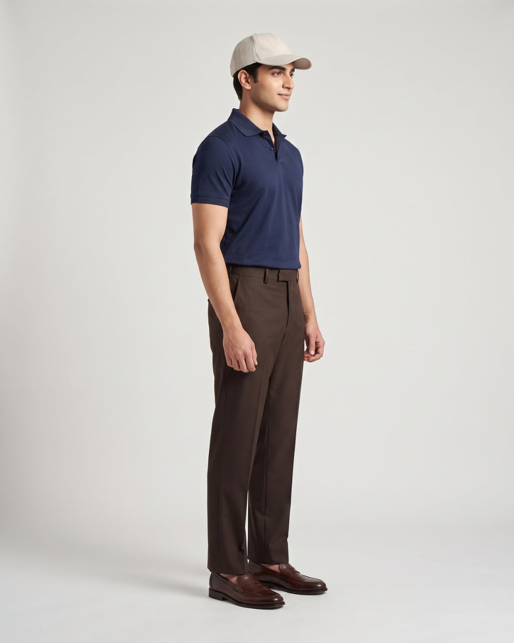 Essential Straight-Leg Brown Pants