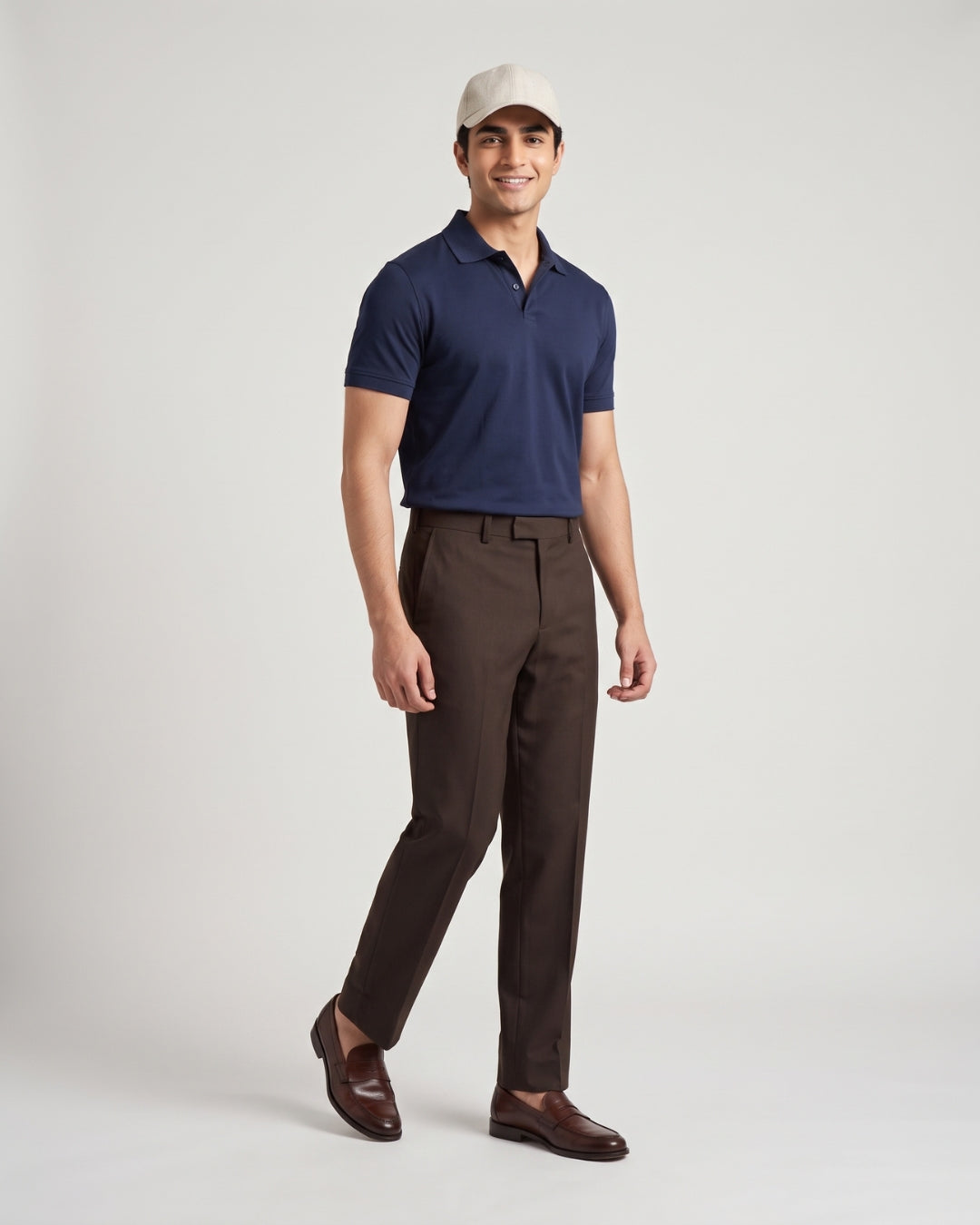 Essential Straight-Leg Brown Pants