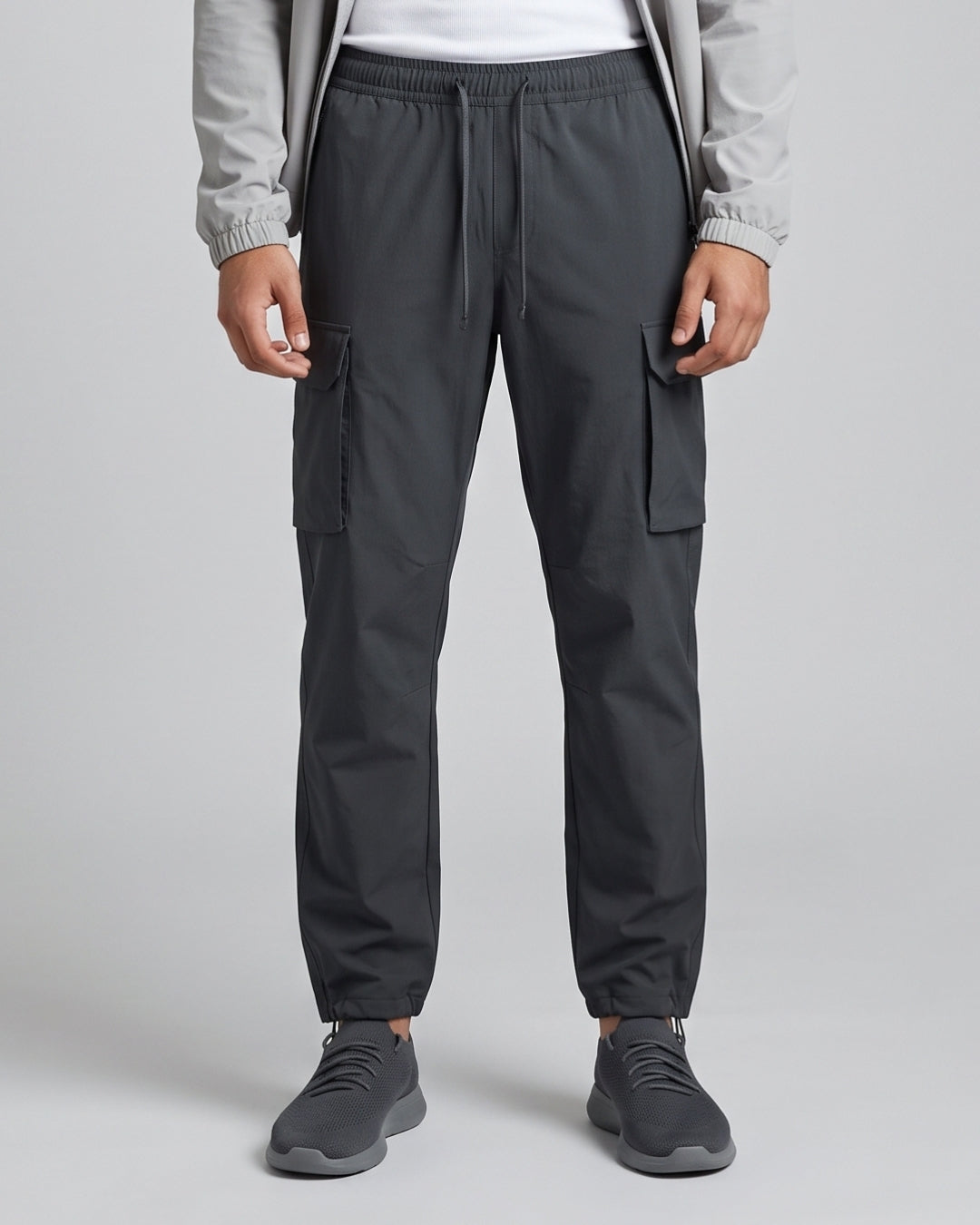 Relaxed Fit Charcoal Utility Pants