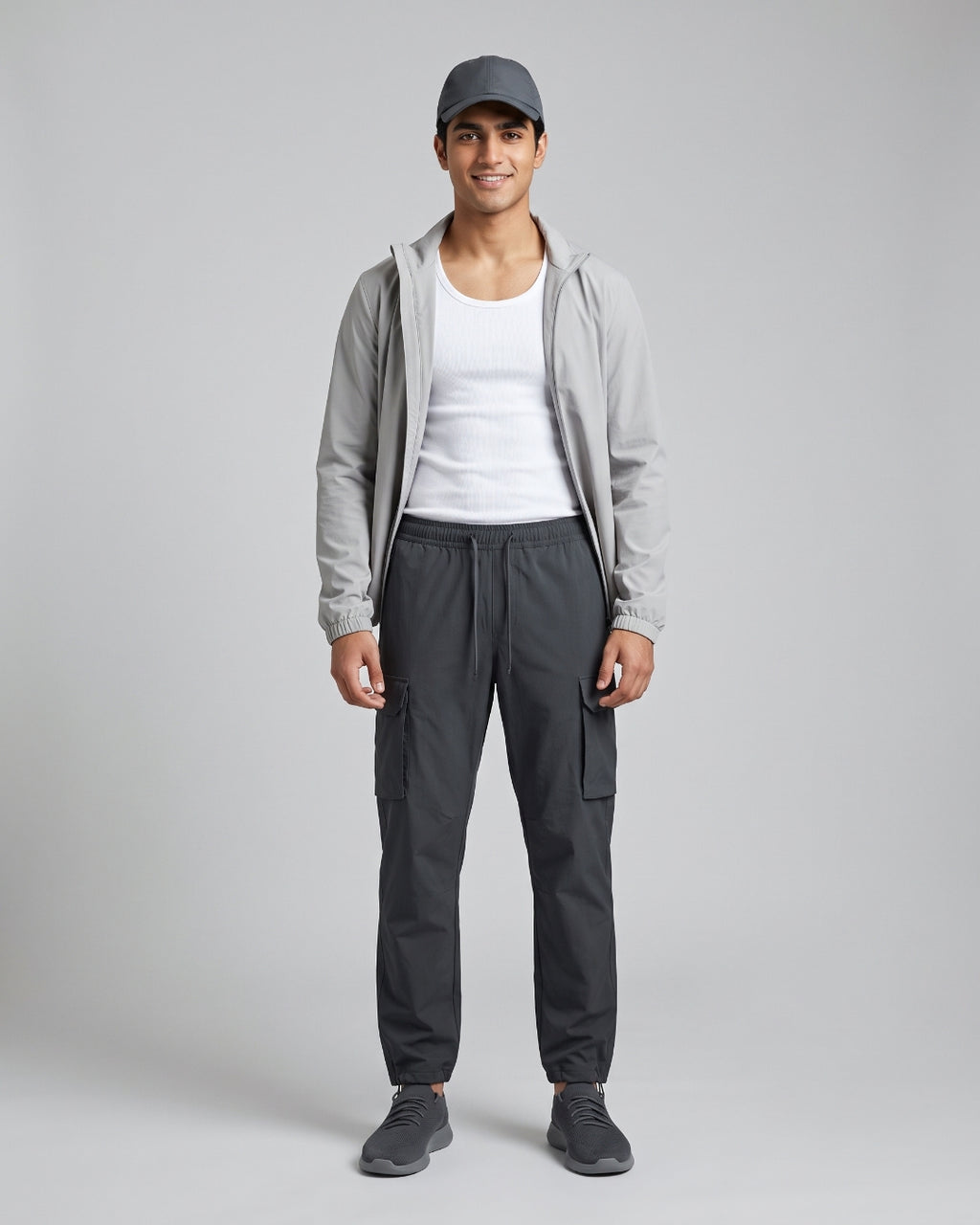 Relaxed Fit Charcoal Utility Pants