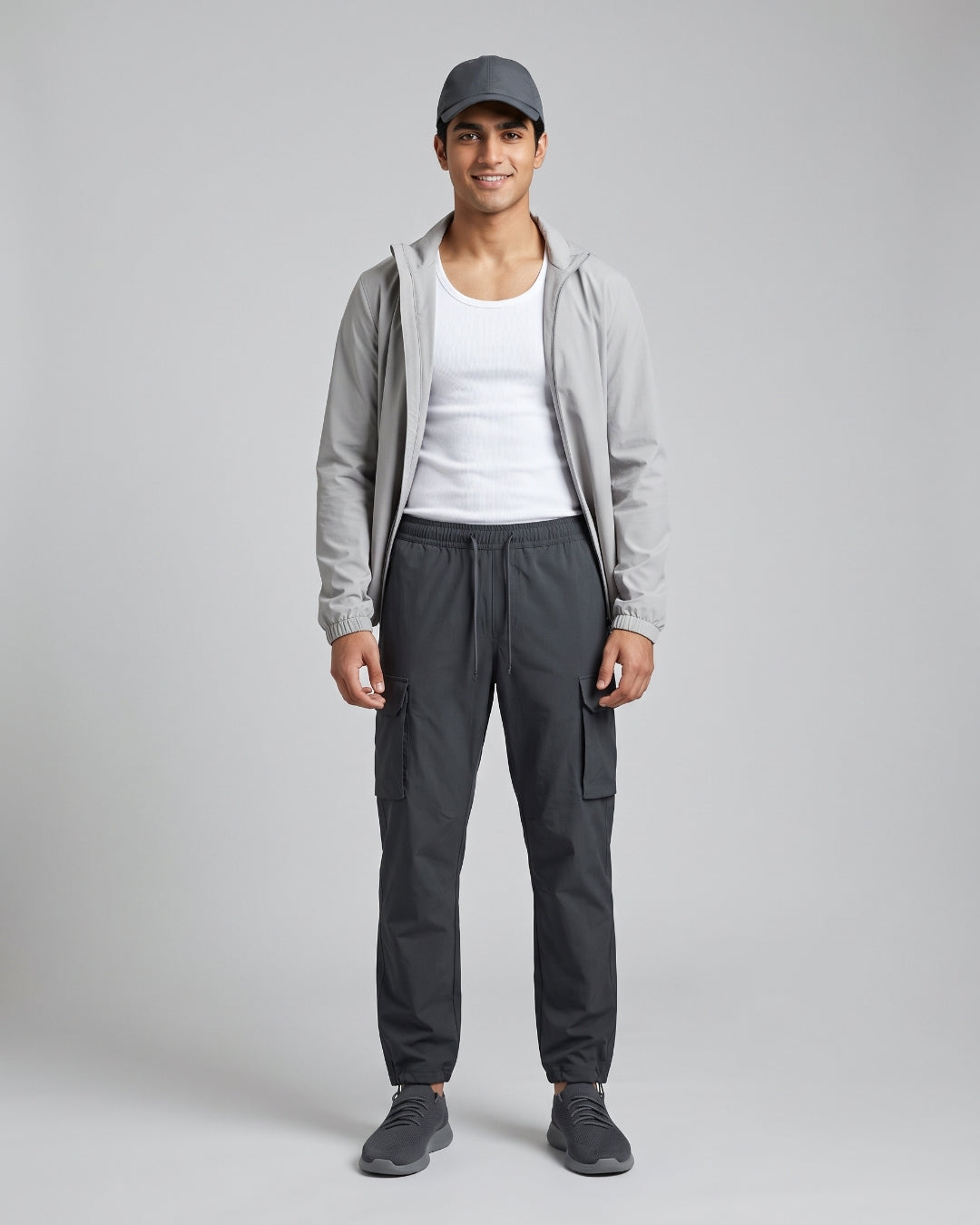 Relaxed Fit Charcoal Utility Pants