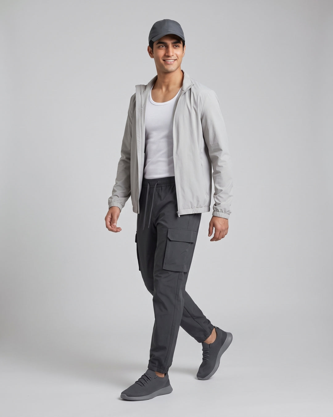 Relaxed Fit Charcoal Utility Pants