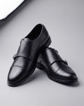 Classic Black Leather Monk Strap