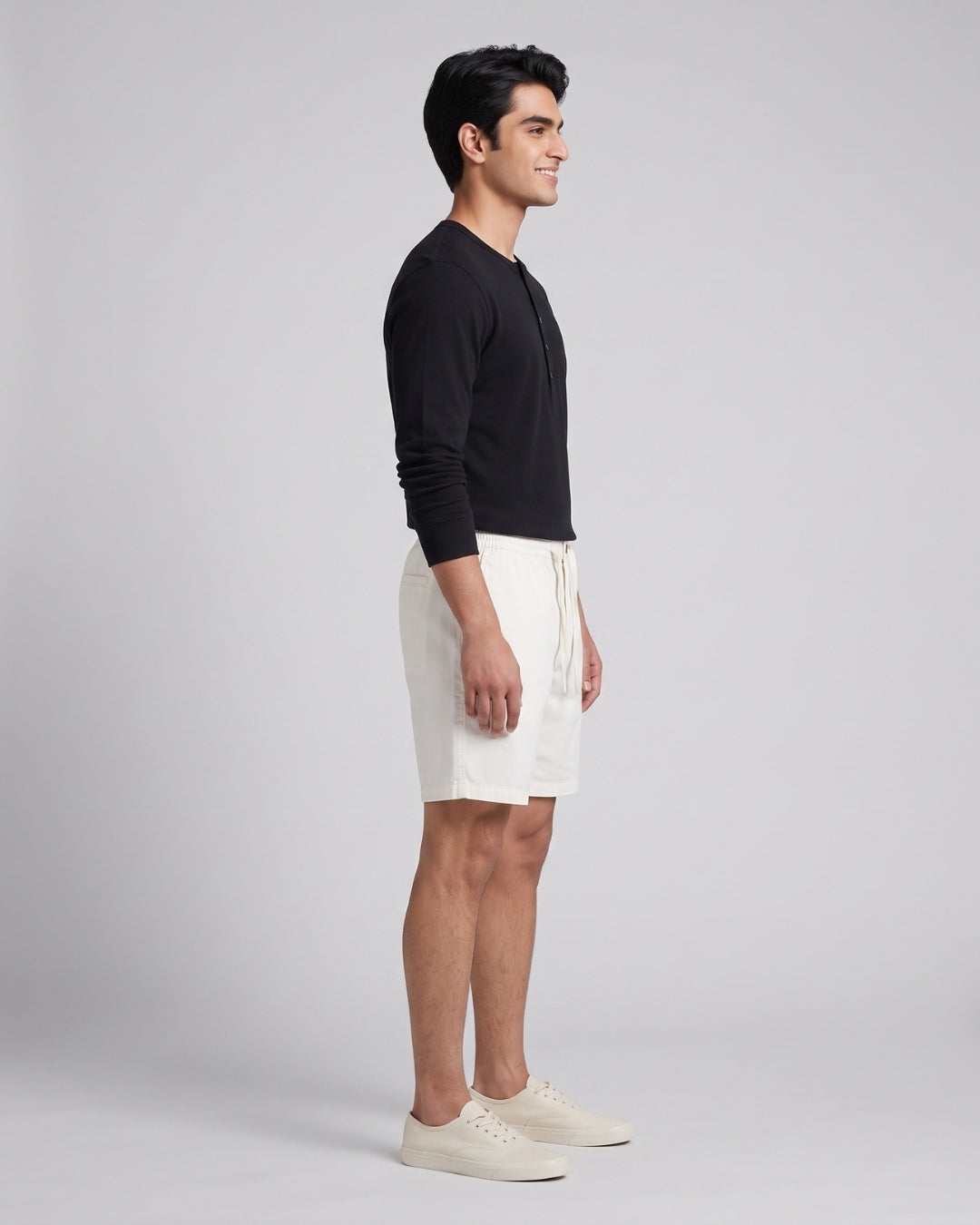 Relaxed Fit White Casual Shorts
