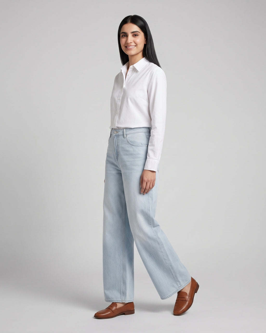Classic Ice Blue Denim Pants