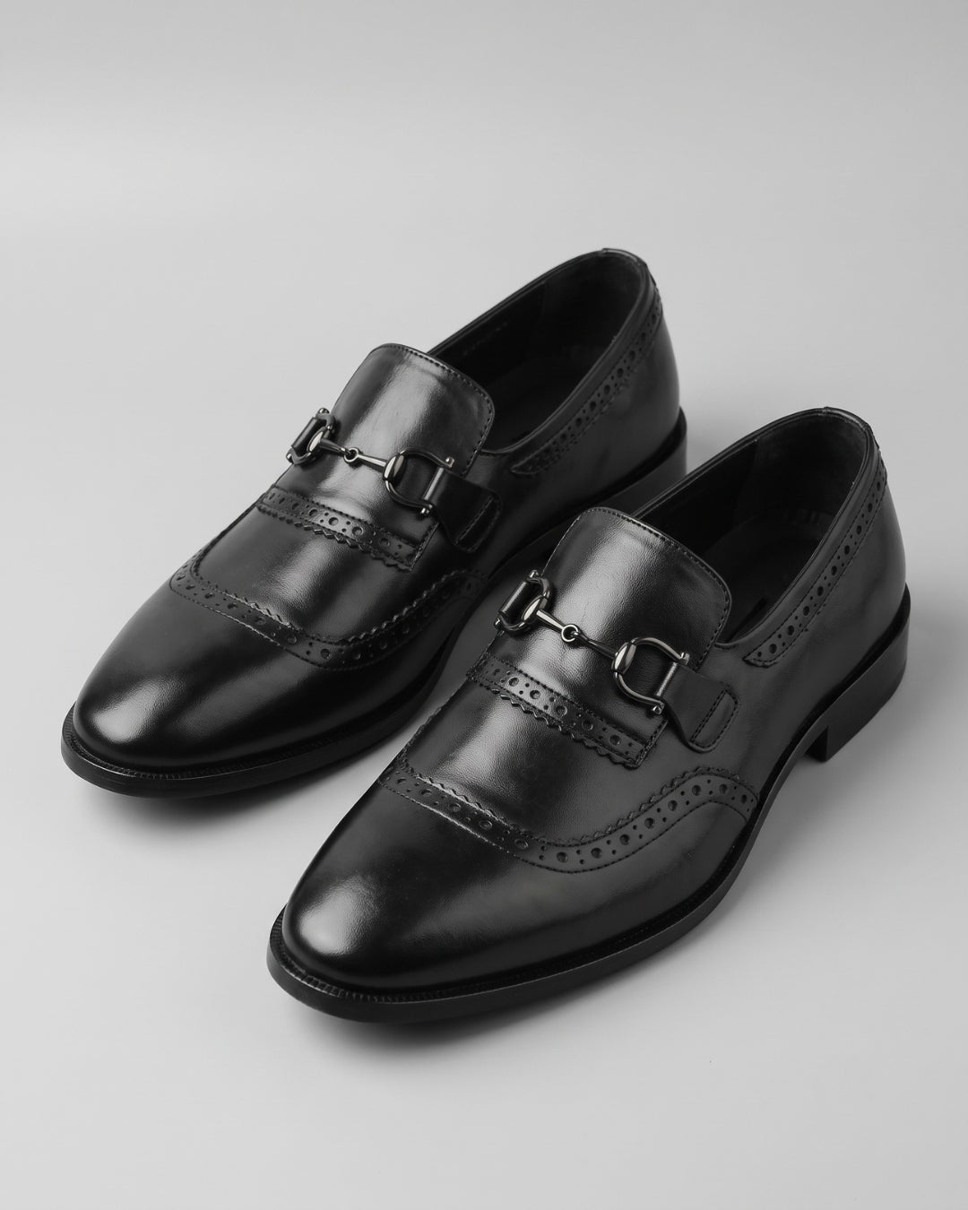 Polished Black Brogue Loafer