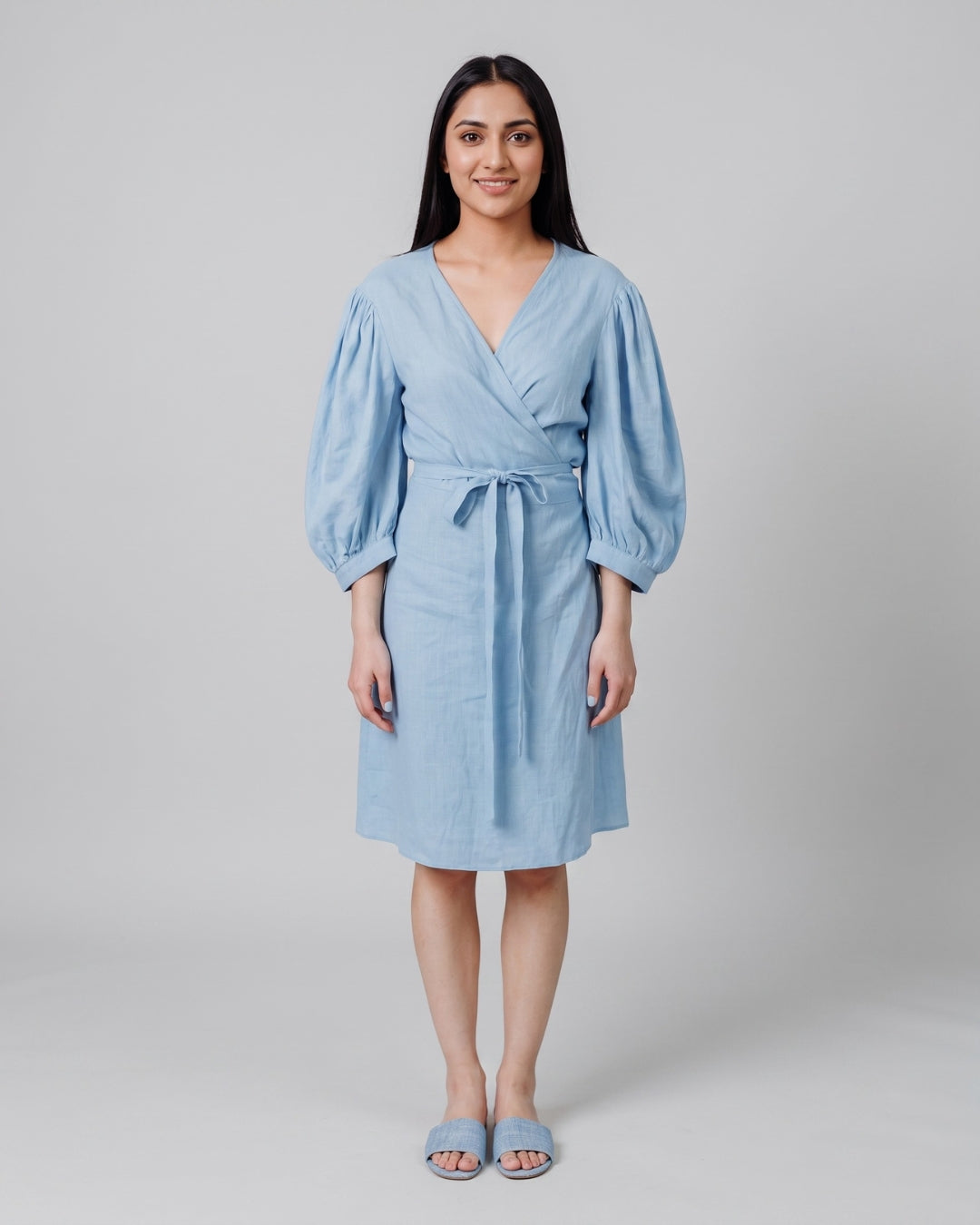 Classic V-Neck Wrap Dress