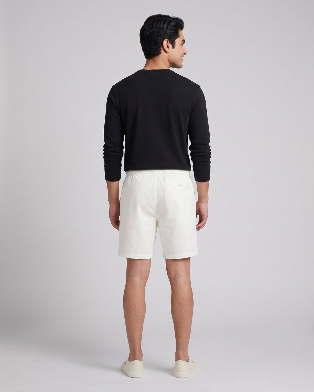 Relaxed Fit White Casual Shorts