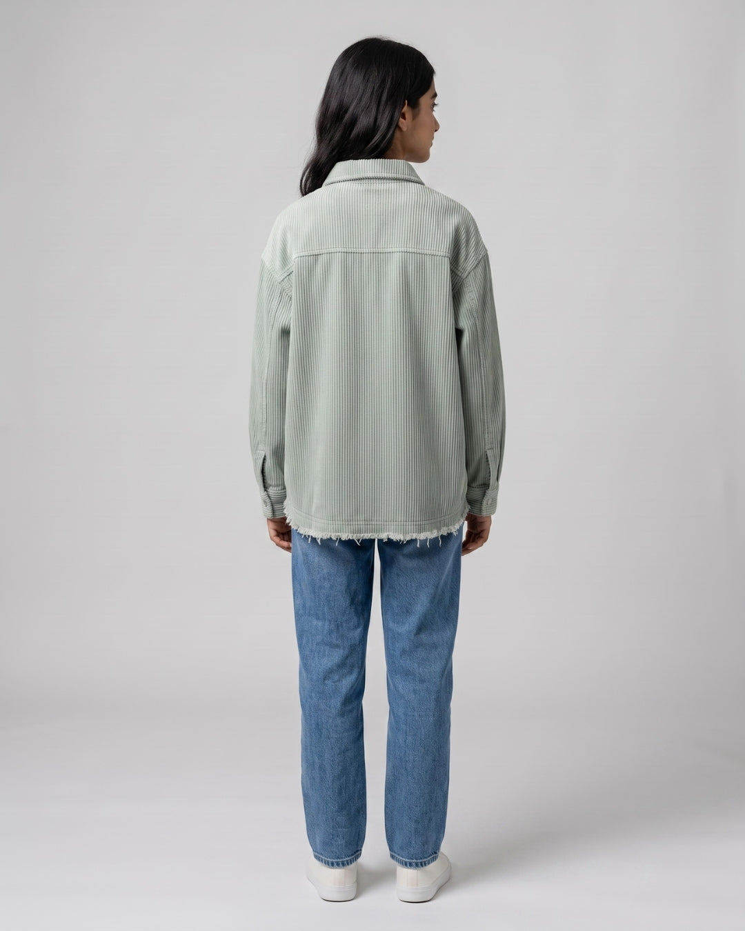 Oversized Corduroy Shirt & Jeans Set