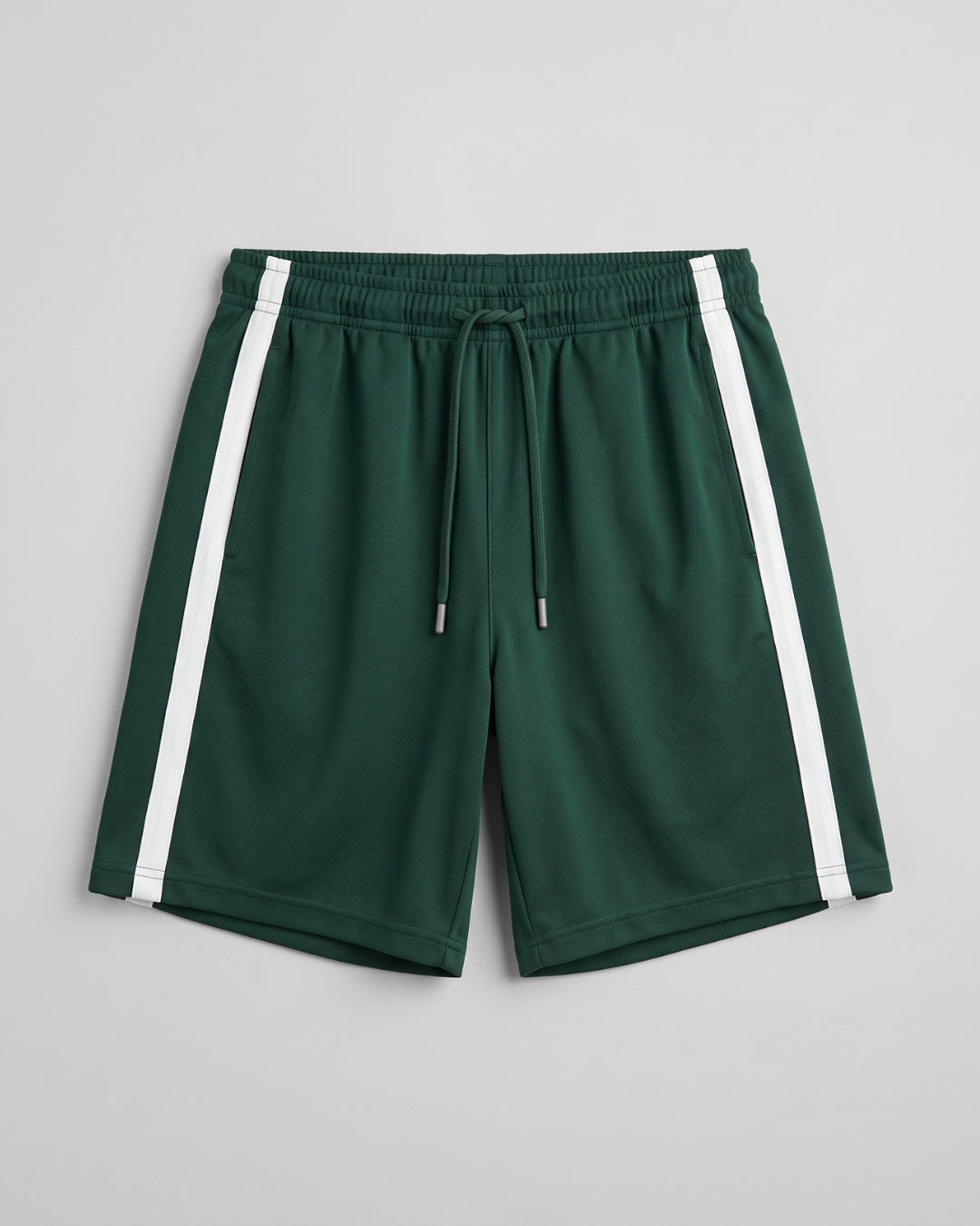 Classic Green Striped Athletic Shorts