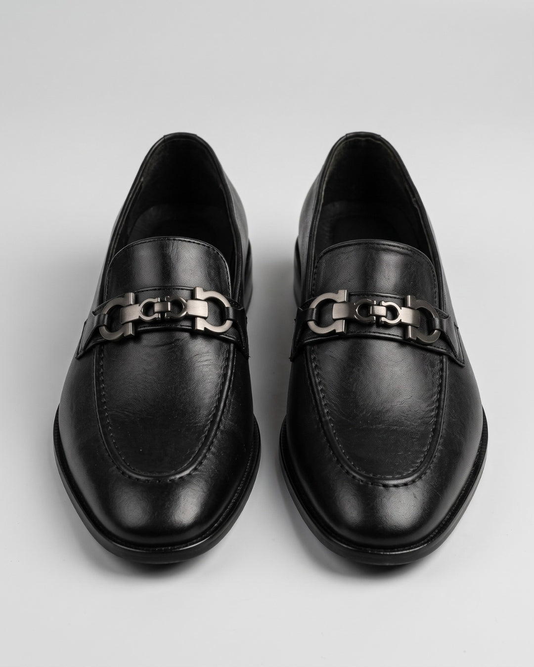 Black Leather Horsebit Loafer