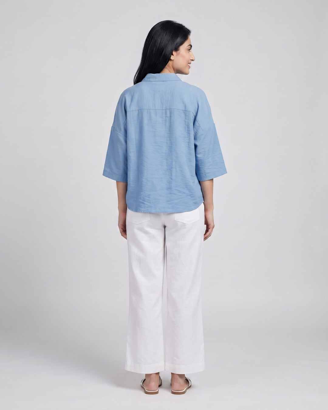 Relaxed Split-Neck Popover Shirt