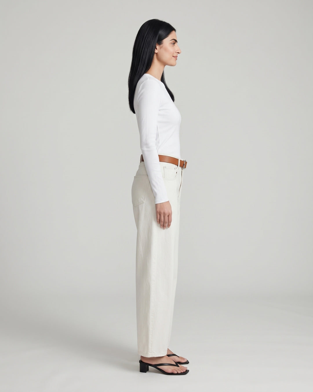 White High-Rise Denim Jeans