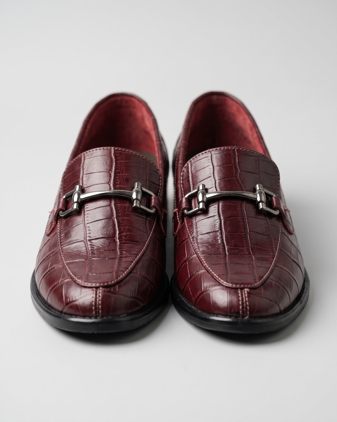 Classic Burgundy Buckle Loafers