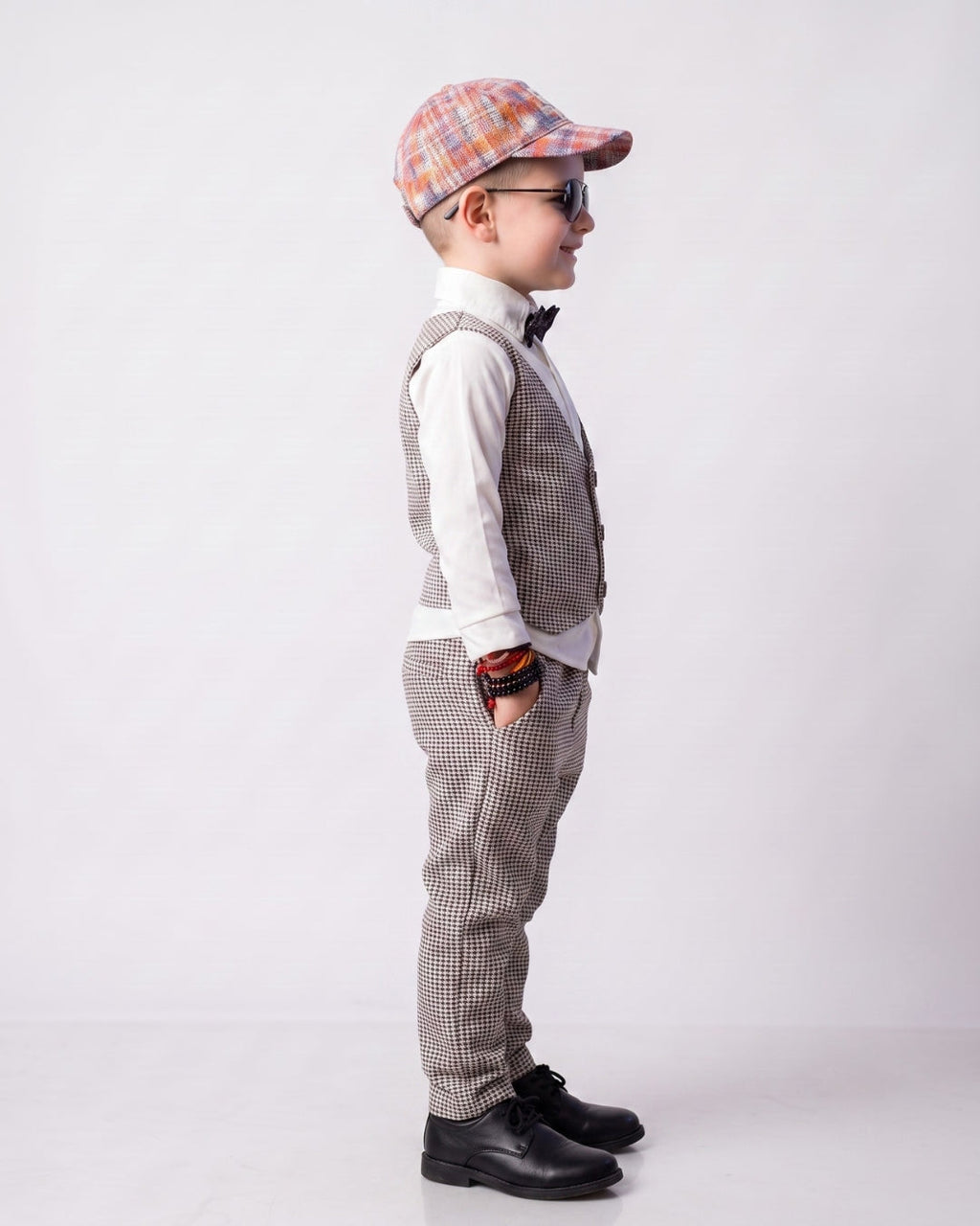 3-Piece Houndstooth Vest Set