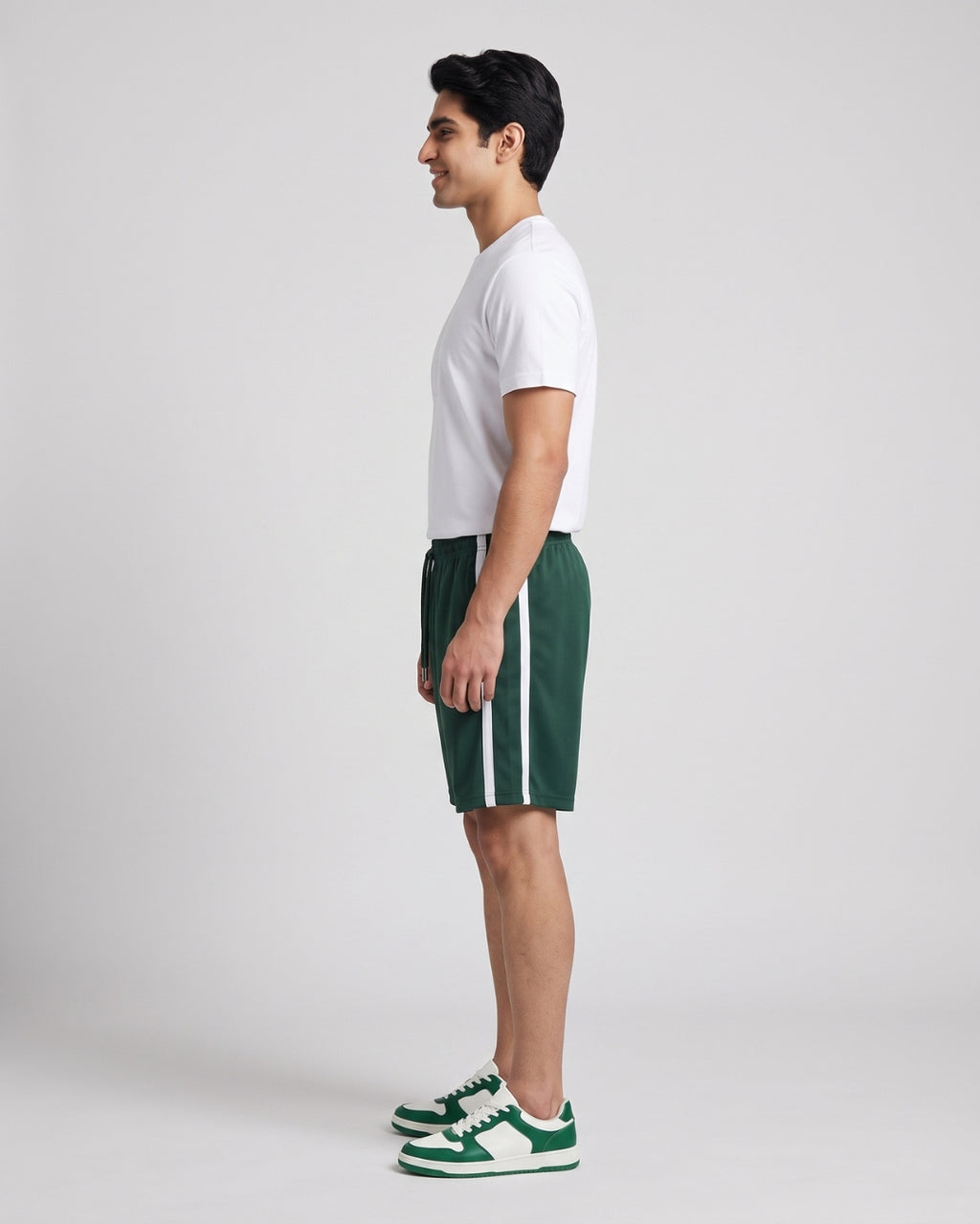 Classic Green Striped Athletic Shorts