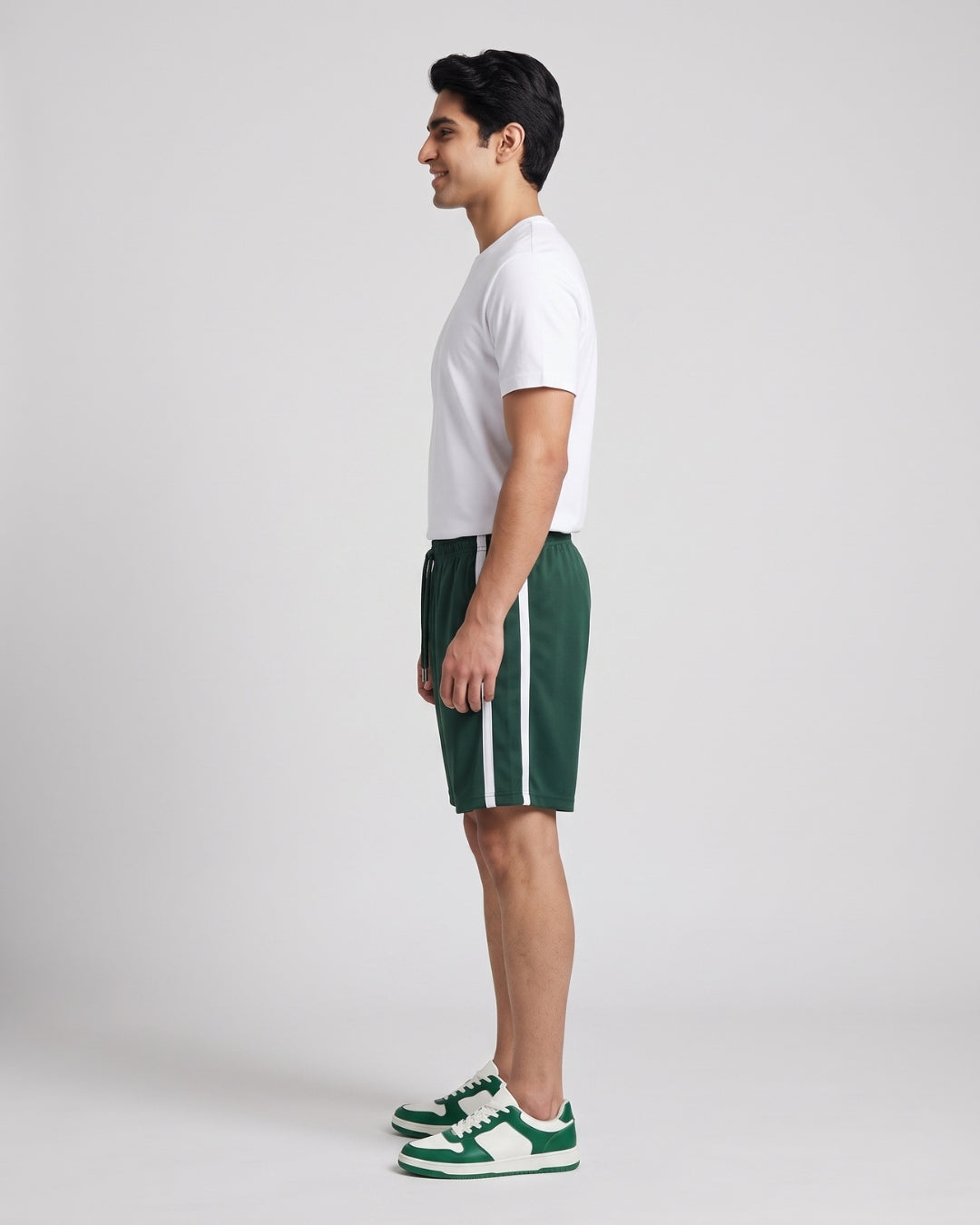Classic Green Striped Athletic Shorts
