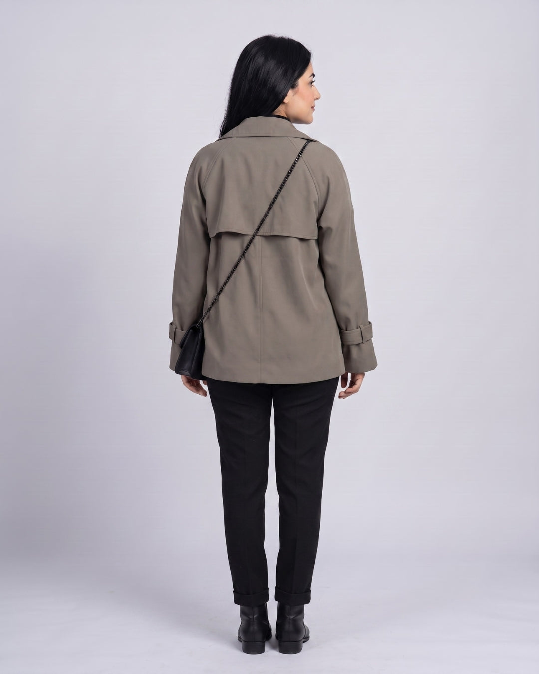 Cropped Double-Breasted Trench