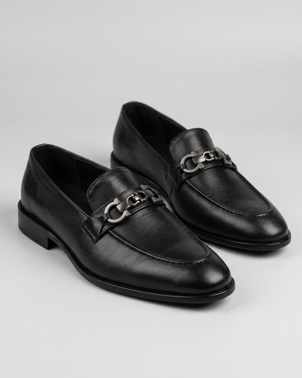 Black Leather Horsebit Loafer