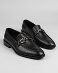 Black Leather Horsebit Loafer