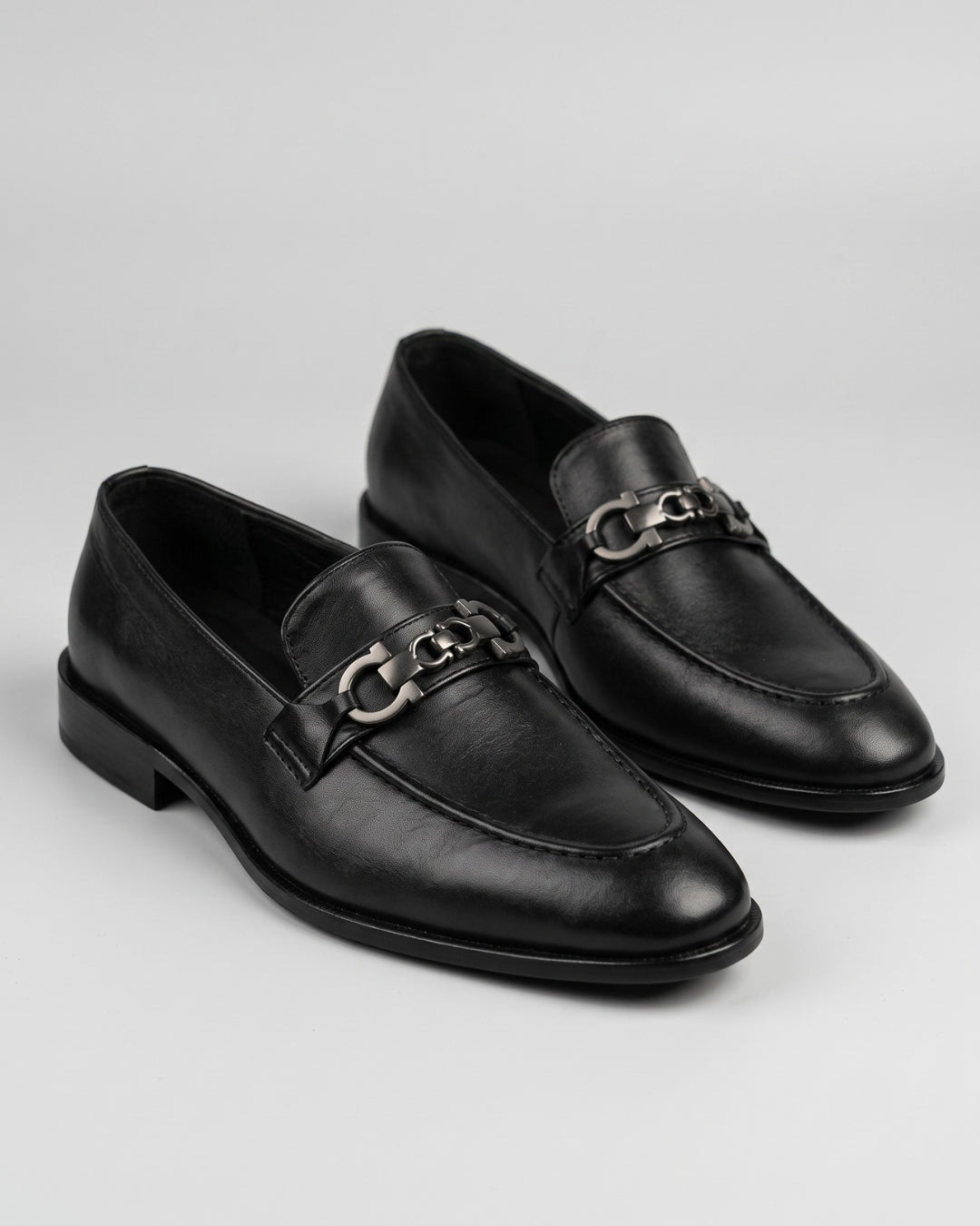 Black Leather Horsebit Loafer