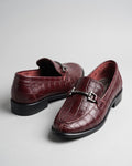Classic Burgundy Buckle Loafers
