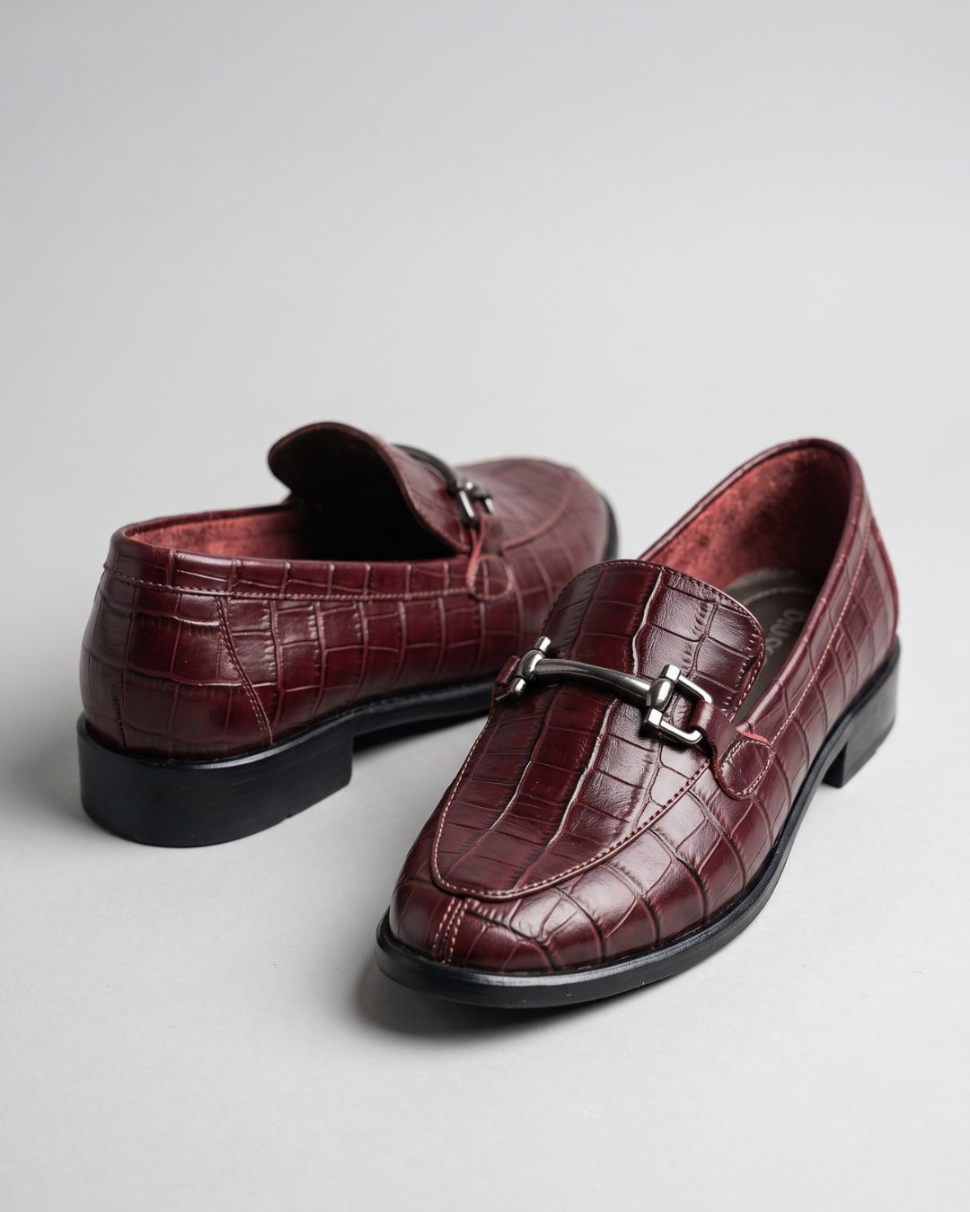 Classic Burgundy Buckle Loafers
