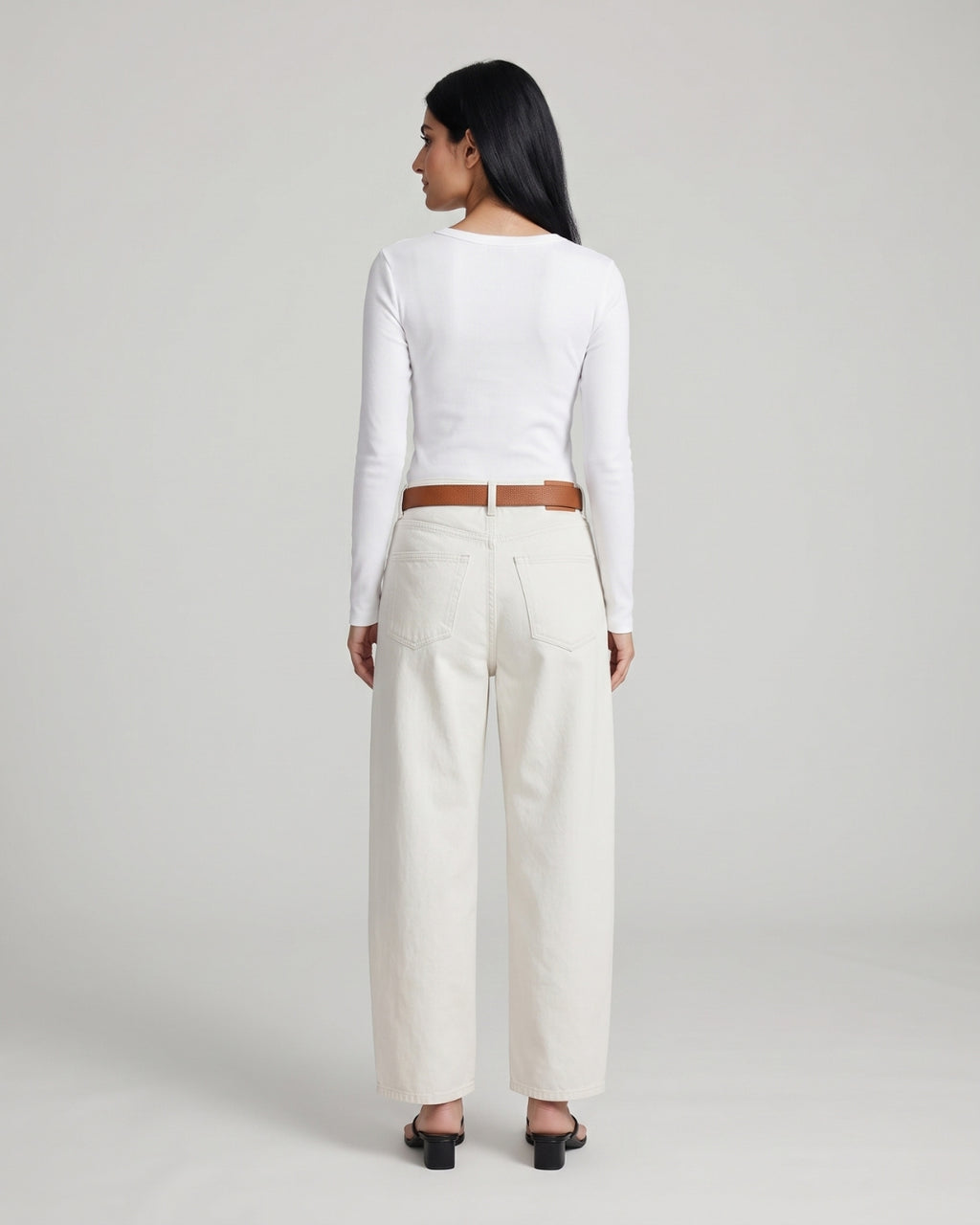 White High-Rise Denim Jeans