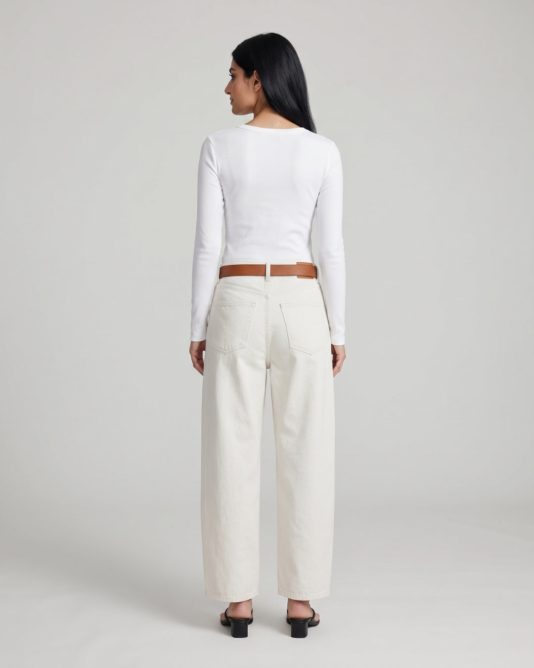White High-Rise Denim Jeans