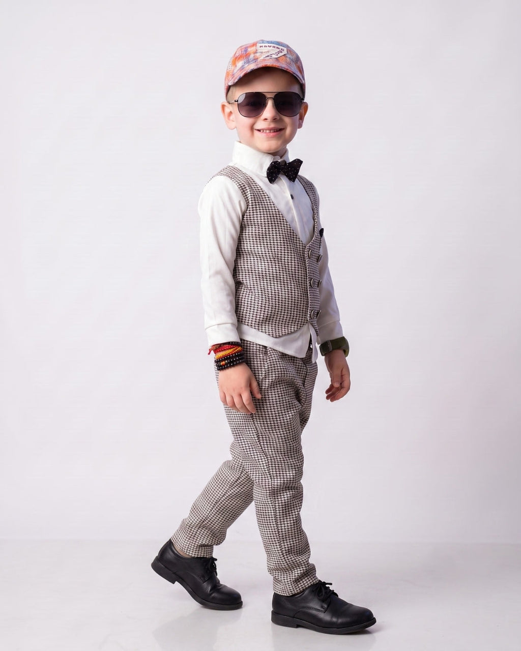 3-Piece Houndstooth Vest Set