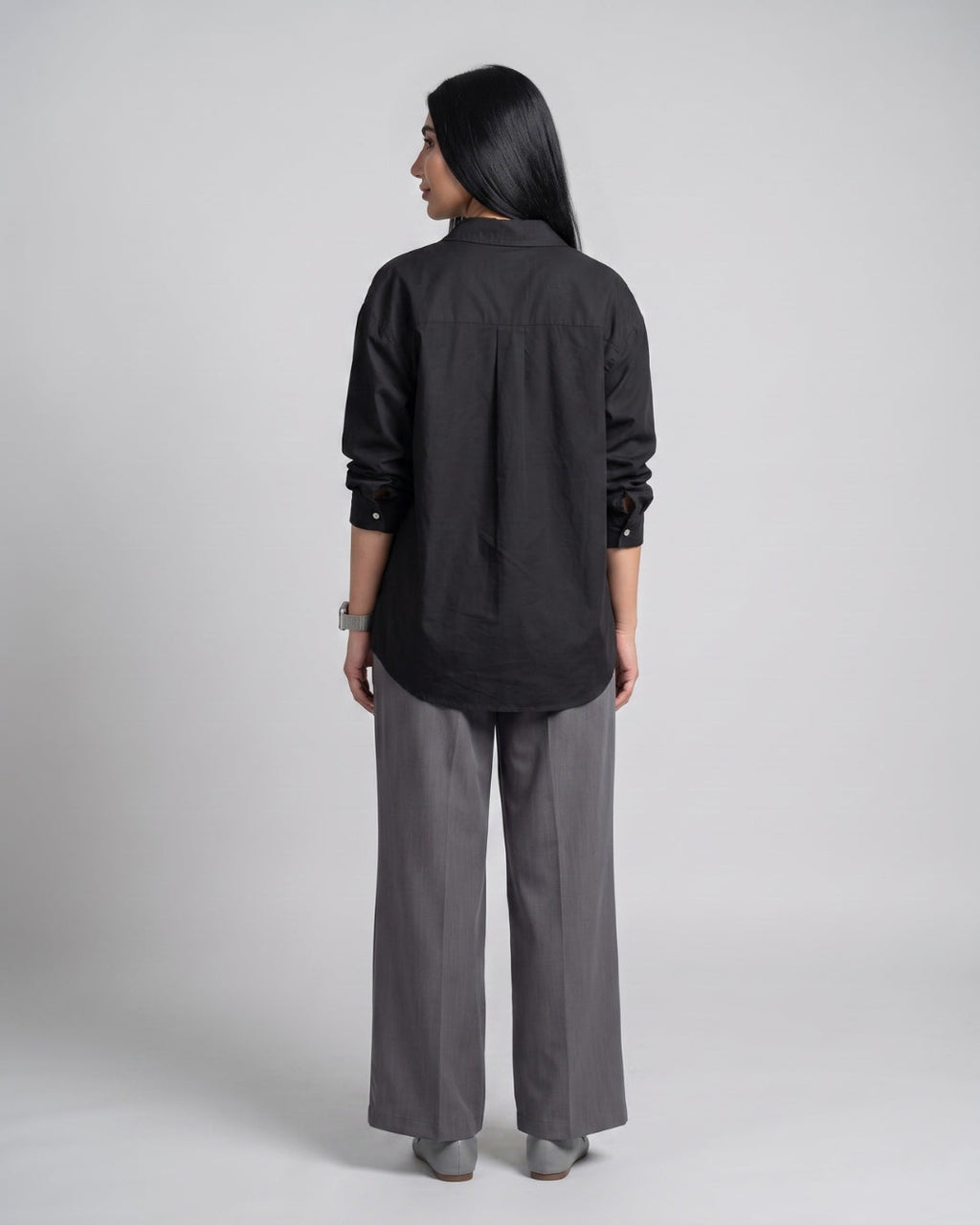 Classic Long Sleeve Black Overshirt