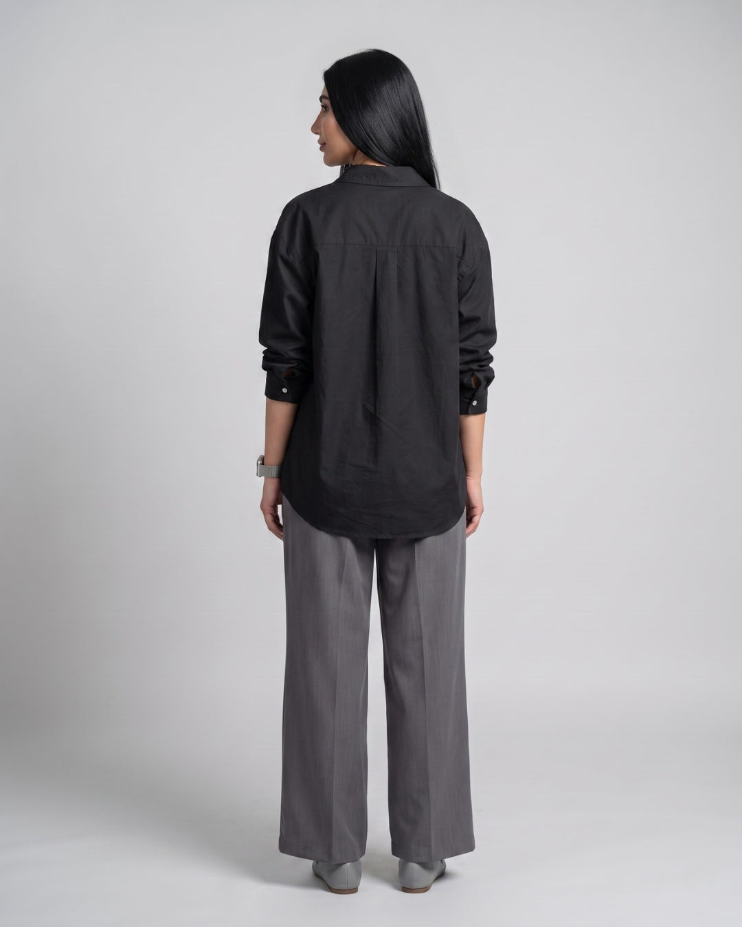 Classic Long Sleeve Black Overshirt