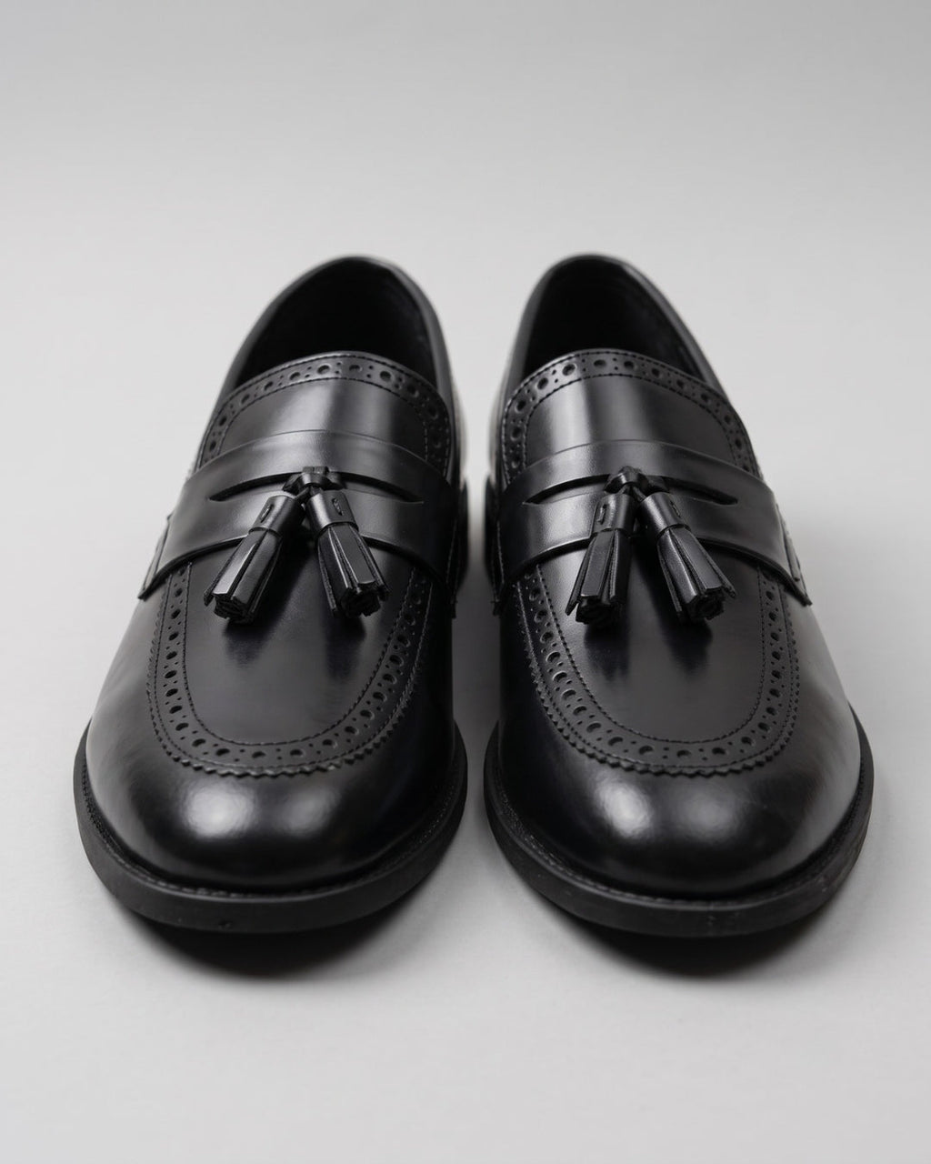Black Leather Tassel Loafer