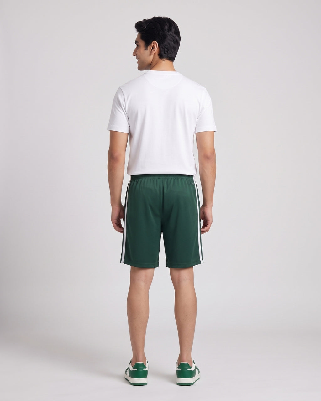 Classic Green Striped Athletic Shorts