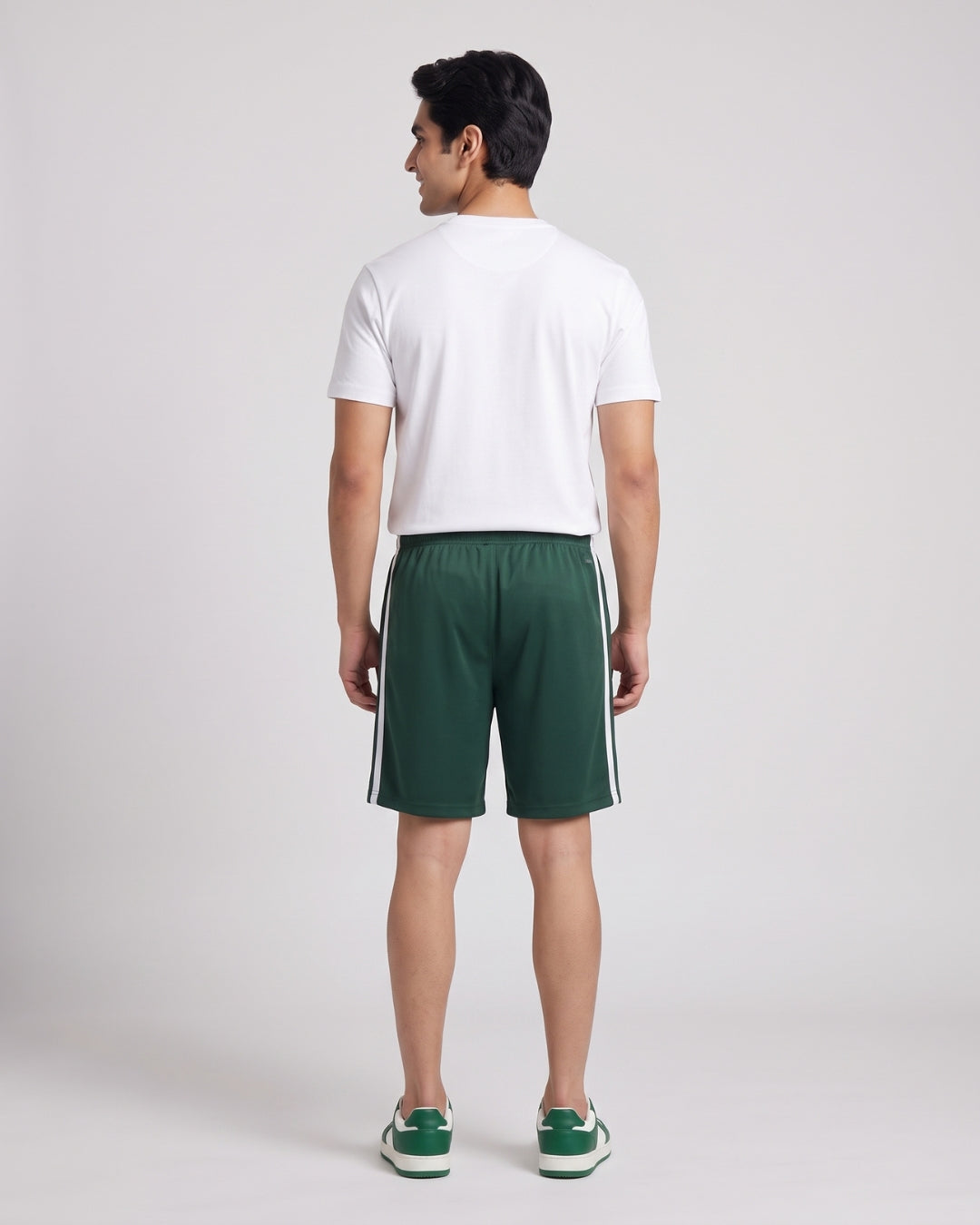 Classic Green Striped Athletic Shorts